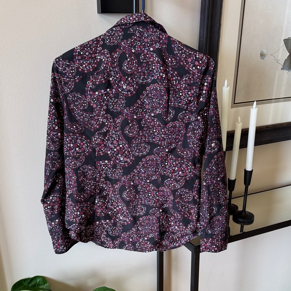 MICHAEL Michael Kors Black and Pink Paisley Jacket Small A049 - Picture 6 of 9